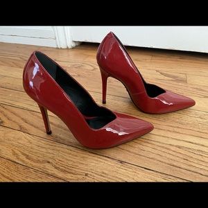 Lynda Red Patent Leather Pointed-Toe Pumps